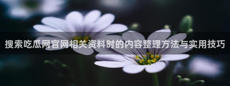 51吃瓜最新网站:搜索吃瓜网官网相关资料时的内容整理方法与实用技巧